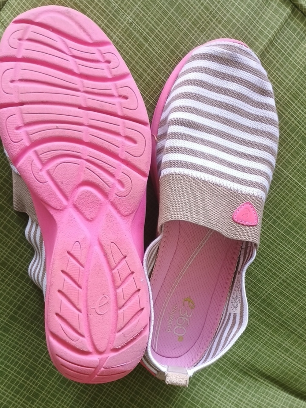 Striped Pink Slip-On Women’s Sneakers